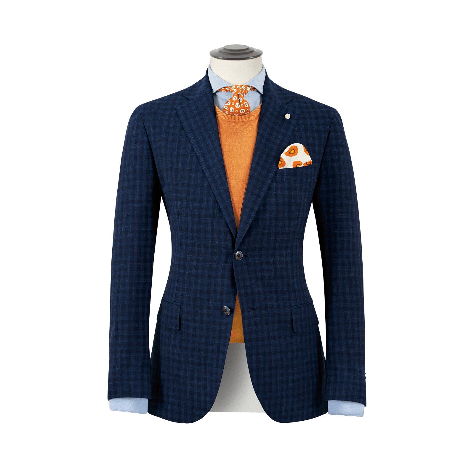BLUE DAMIER TONE ON TONE SUIT Tailor On The Road