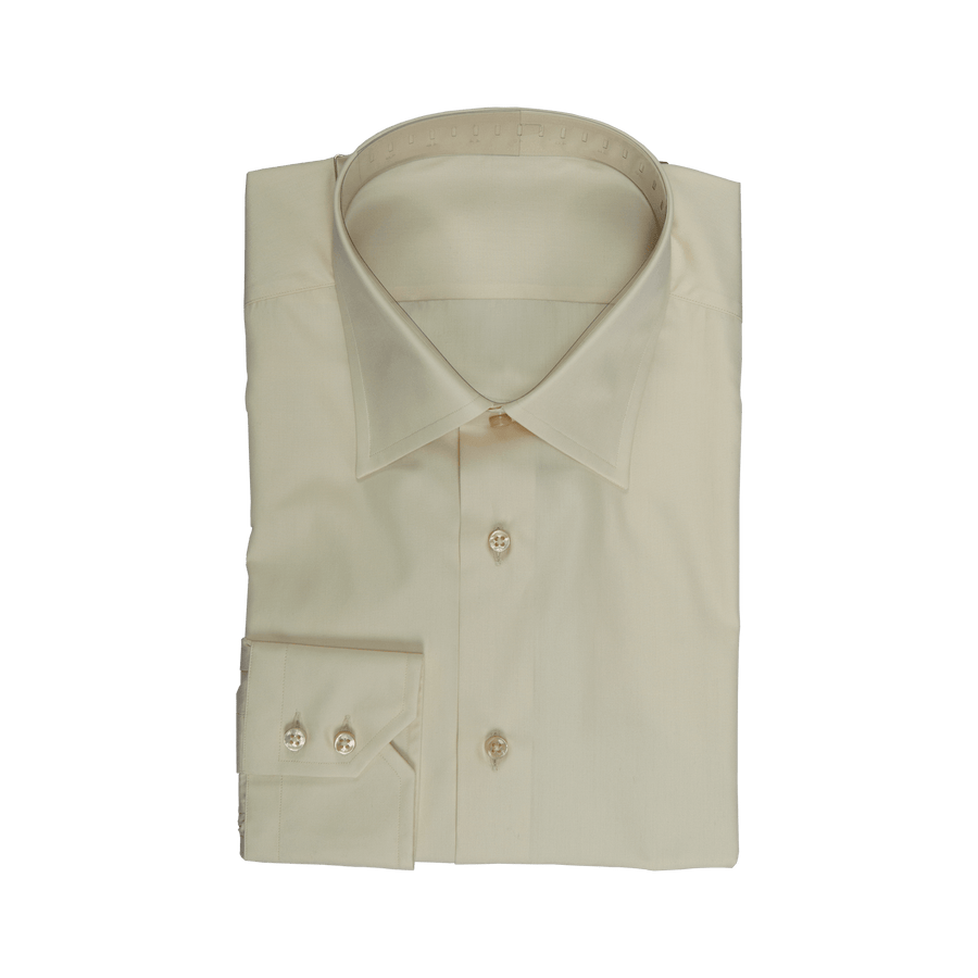 Beige Solid Cotton Shirt
