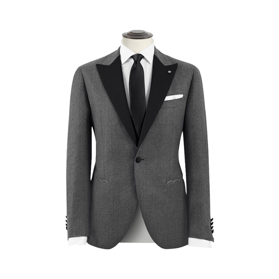 Grey blazer 2025 with black lapel