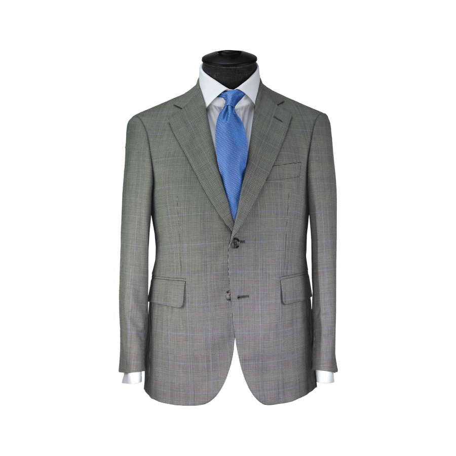 Light Grey Suit Blue Check
