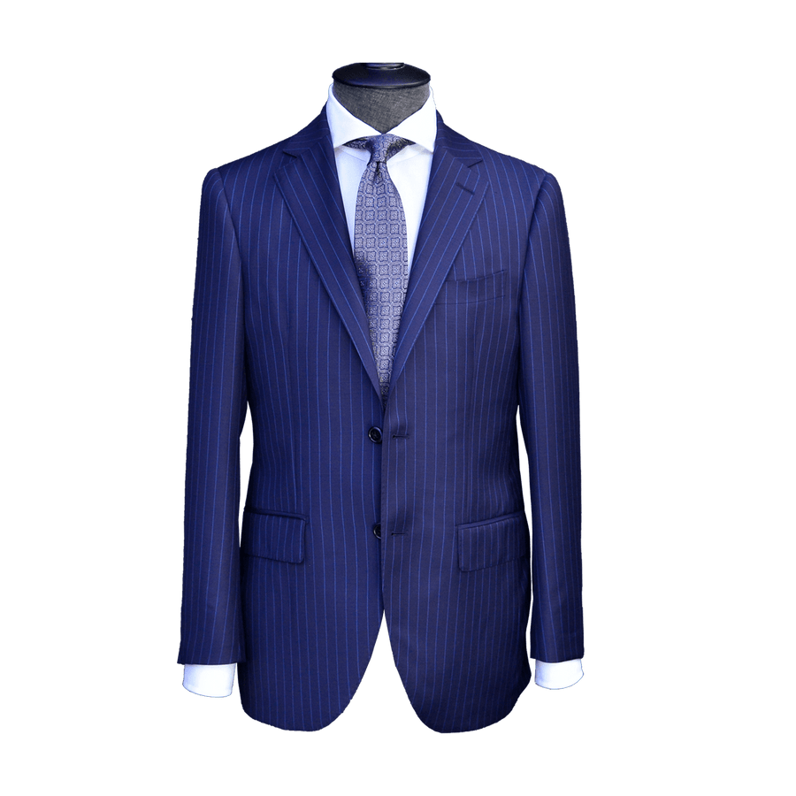 VINCENT BLUE ROPE STRIPE SUIT IN ZQ MERINO WOOL